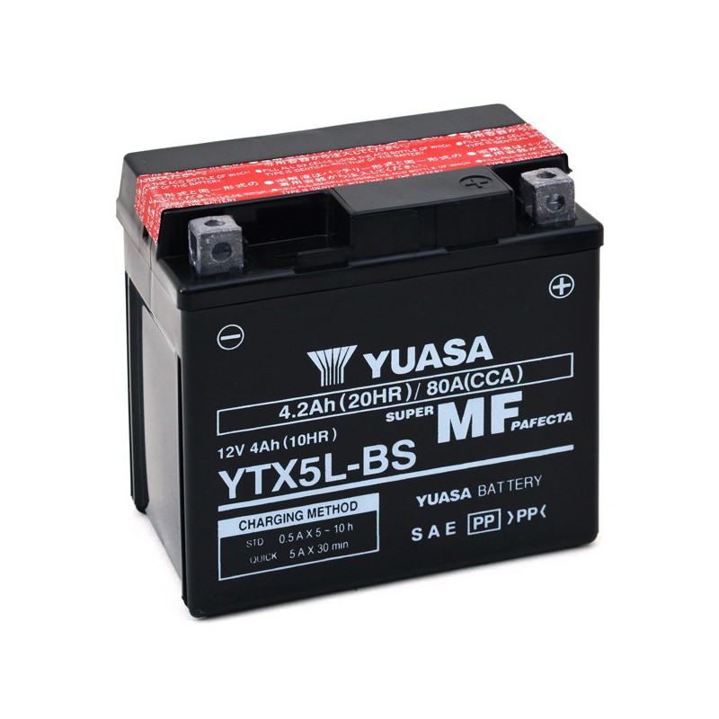 Batterie moto YUASA 12V / 5,5Ah avec entretien 12N5,5-4A - Batteries Moto